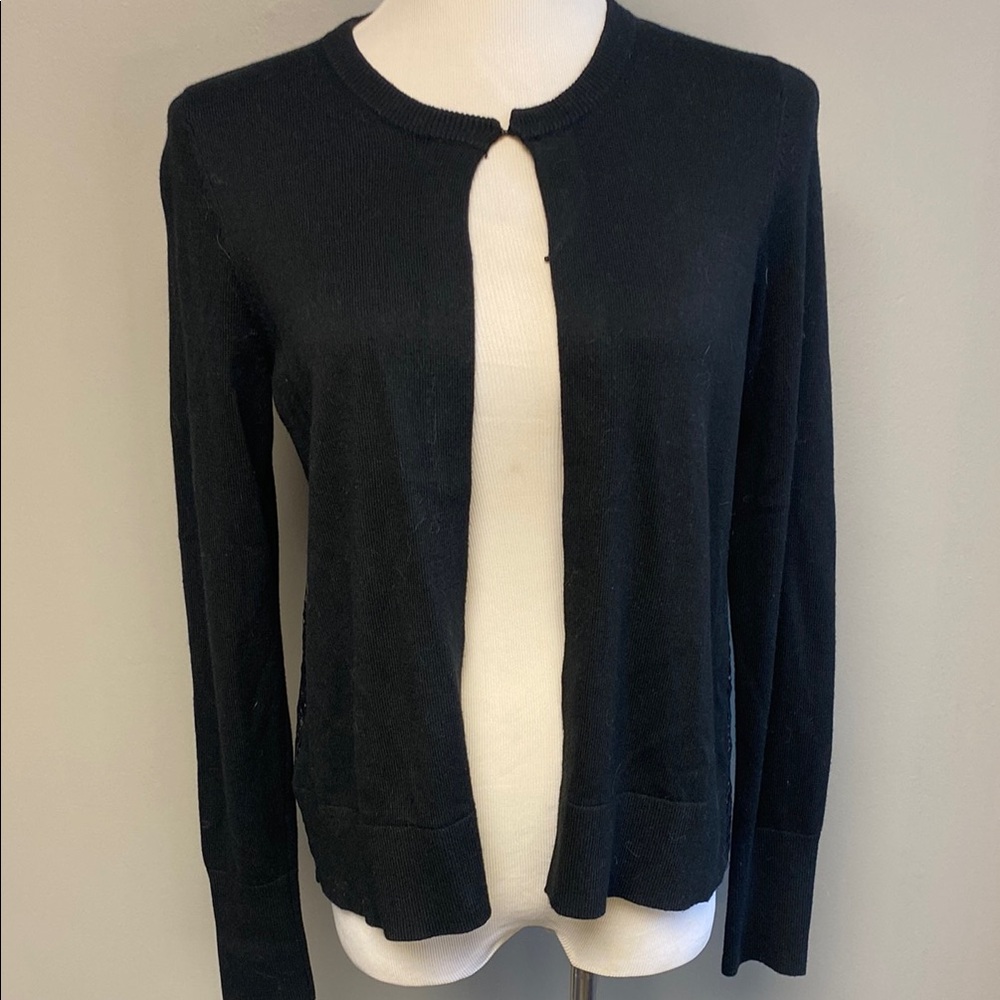 LOFT Black Open Front Cardigan Sweater – Size XS